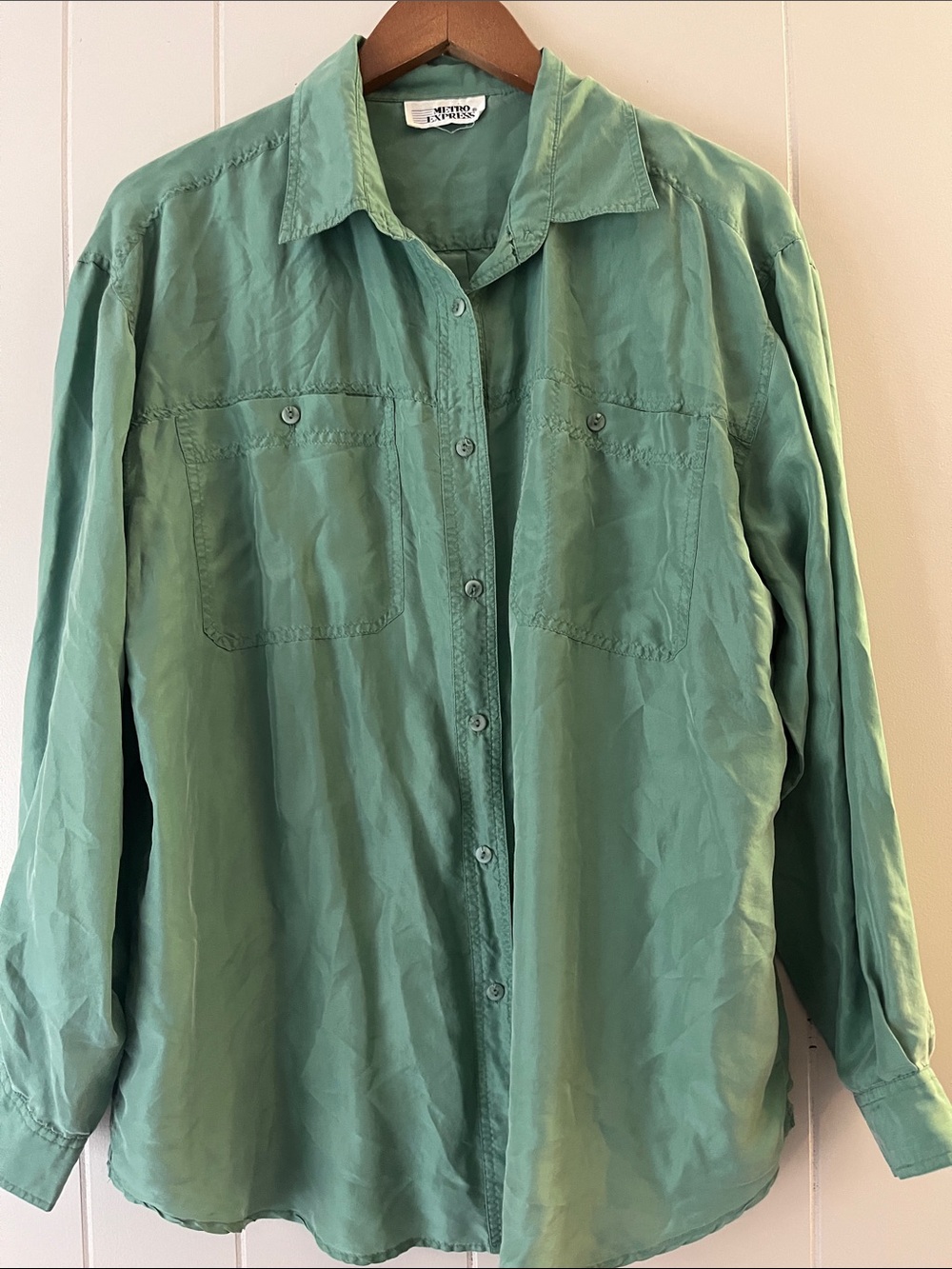 Express Men's Button-Down Shirt in Mint Green